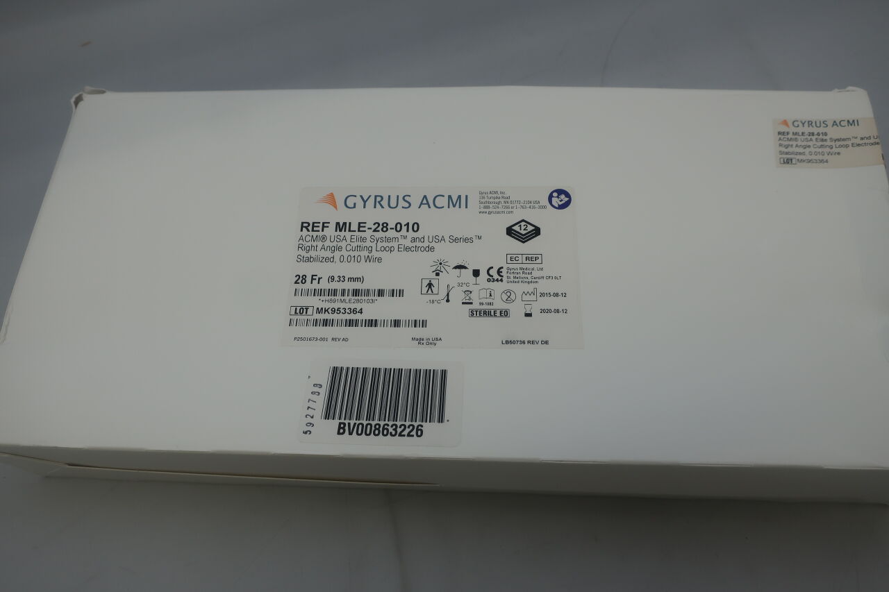 MLE-28-010 - GYRUS - Gyrus ACMI Elite System Right Angle Cutting Loop Electrode, 28 Fr, 0.010 Wire Size, (EA) - ( Expiry Date: 2022-06-07 )