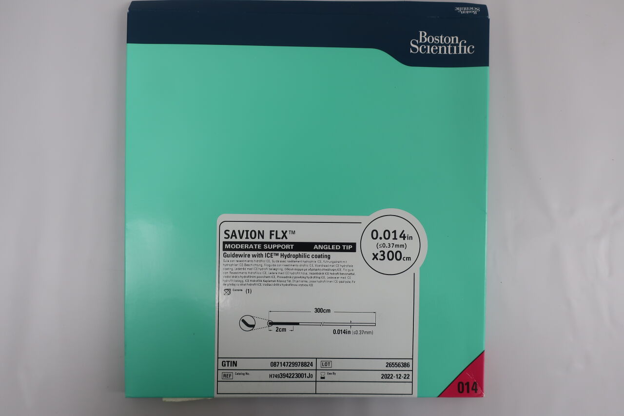 394223001J - BOSTON SCIENTIFIC - Savion FLX Moderate Support, Angled Tip Guidewire w/ Ice Hydrophilic Coating 0.014in x 300cm, (BX/1) - ( Expiry Date: 2022-12-22 )