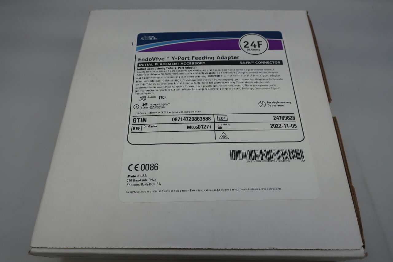 0127 - BOSTON SCIENTIFIC - EndoVive Y-Port Feeding Adapter Initial Gastrostomy Tube Y-Port Adapter, (BX/10) - ( Expiry Date: 2022-11-05 )