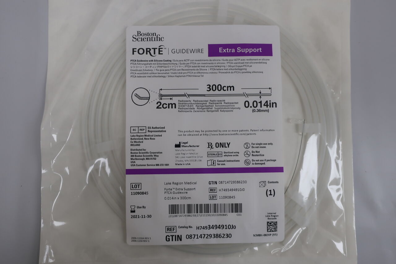 3494910J - BOSTON SCIENTIFIC - FORTE GUIDEWIRE EXTRA SUPPORT 0.014in. x 300cm, () - ( Expiry Date: )