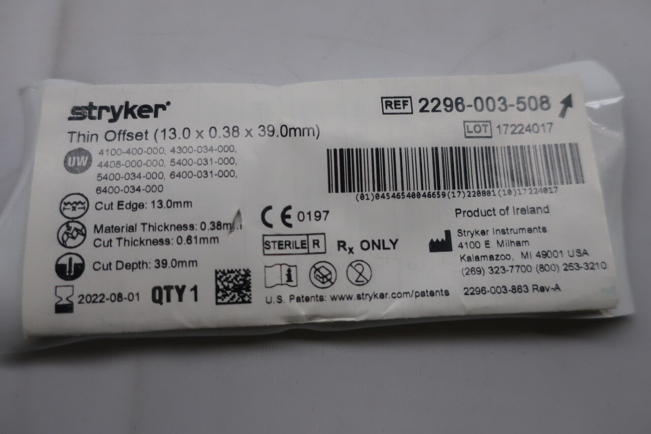 2296-003-508 - STRYKER - 2296-003-508 : Thin Offset - 2296-003-508 , ( ) - ( Expiry Date : 2025-04-01 )