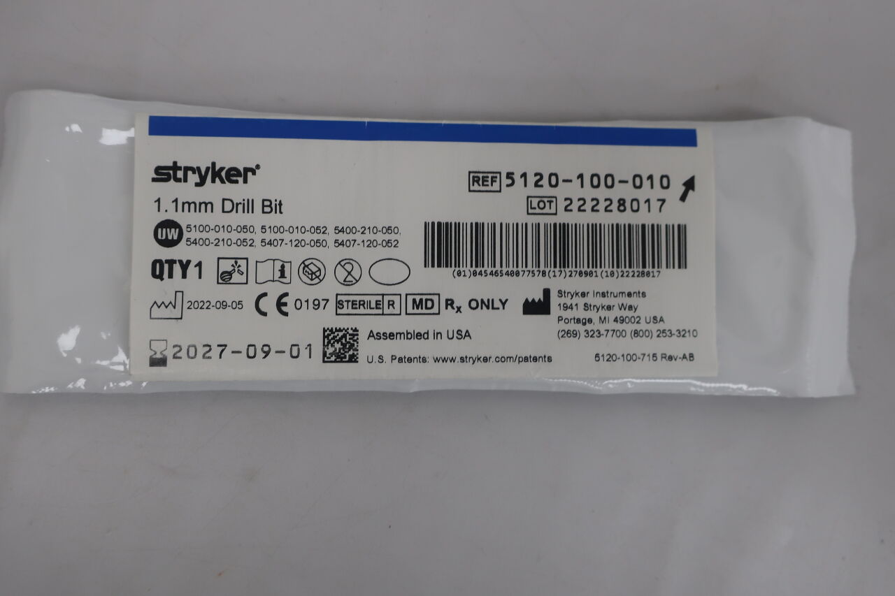 5120-100-010 - STRYKER - 1.1mm Drill Bit , ( EA/ ) - ( Expiry Date : 2026-07-01 )