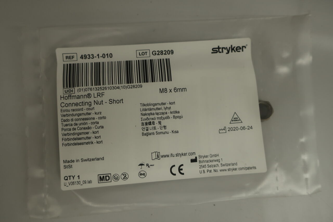 4933-1-010 - STRYKER - Hoffmann LRF Connecting Nut - Short LRF M8 x 6mm , ( EA/ ) - ( Expiry Date : N/A )
