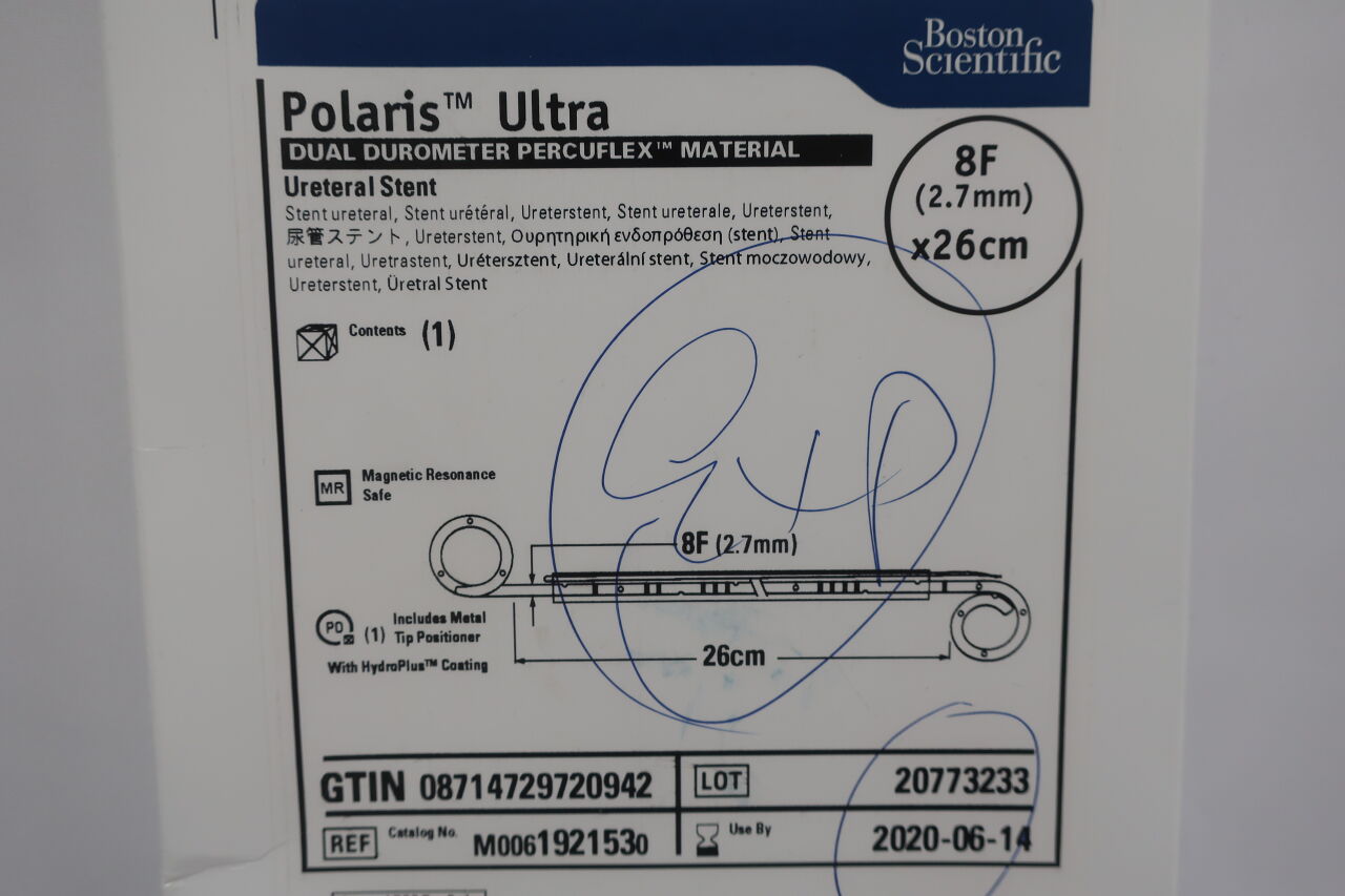 192153 - BOSTON SCIENTIFIC - Polaris Ultra Dual Durometer Percuflex Material Ureteral Stent 8F(2.7mm) x 26cm , (BX/1) - ( Expiry Date: 2022-10-24 )
