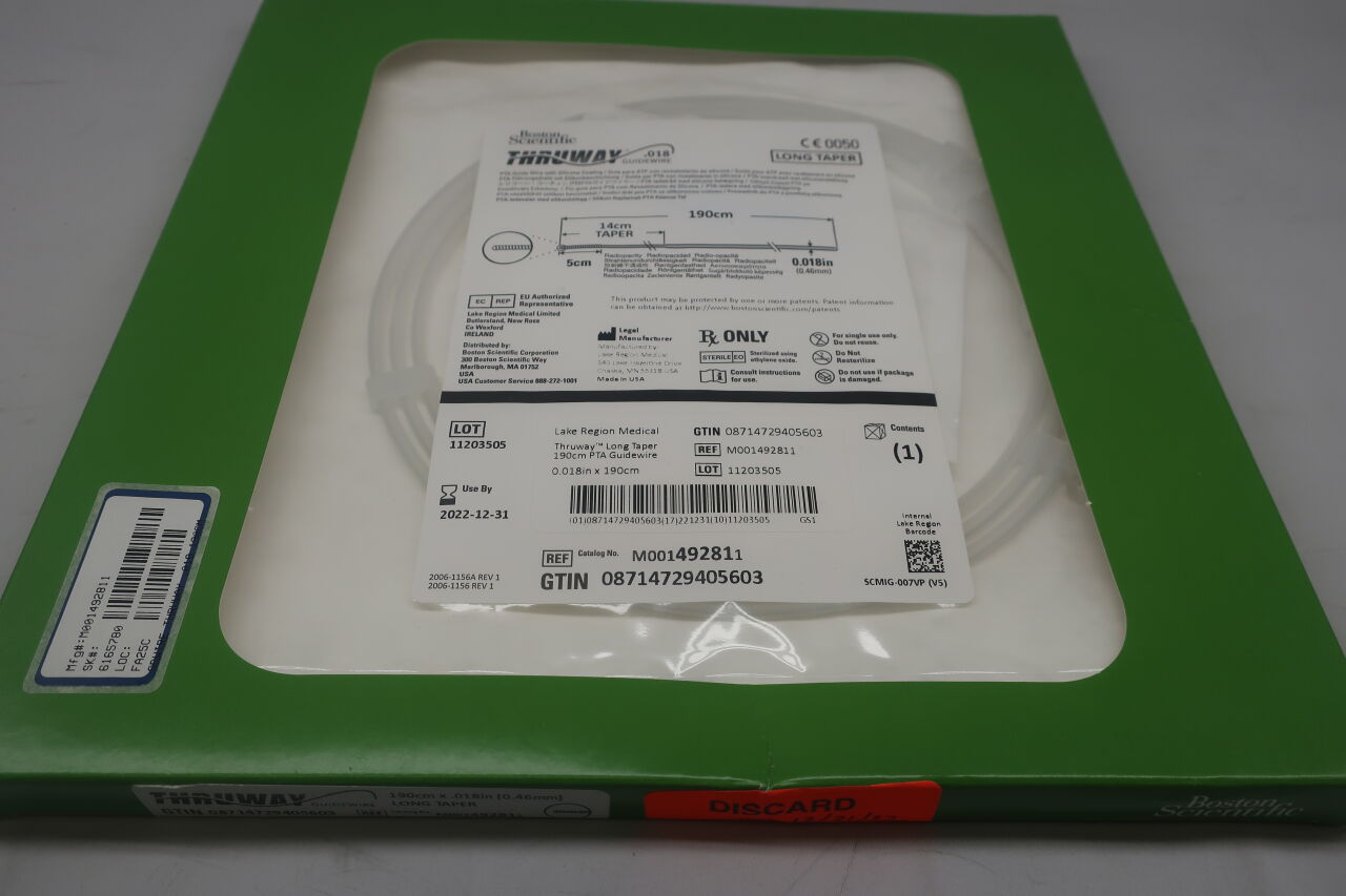 49281 - BOSTON SCIENTIFIC - Thruway PTA Guidewire - Long Taper - .018" x 190cm, (BX/1) - ( Expiry Date: 2022-12-31 )