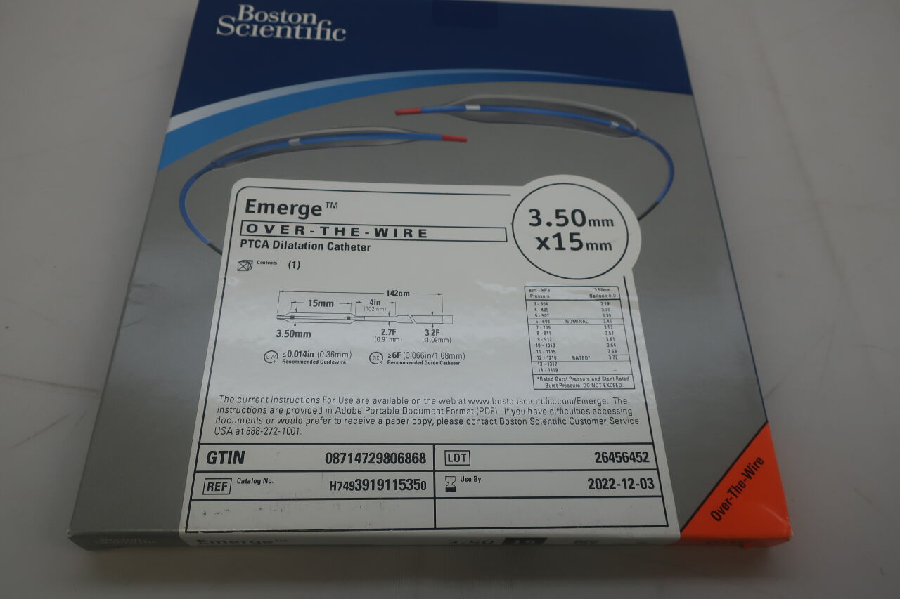 391911535 - BOSTON SCIENTIFIC - Emerge OTW PTCA Dilatation Catheter - 3.50mm x 15mm, (BX/1) - ( Expiry Date: 2022-12-03 )