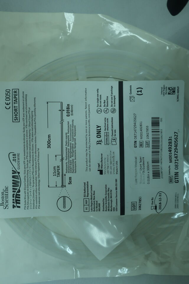 49283 - BOSTON SCIENTIFIC - Thruway PTA Guidewire - Short Taper - .018" x 300cm, () - ( Expiry Date: 2022-06-30 )