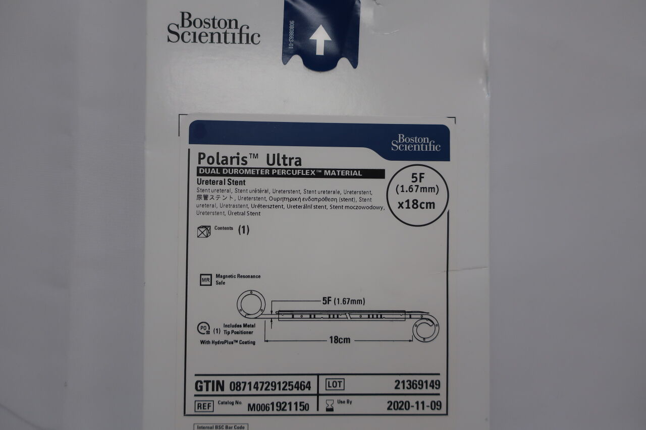 192115 - BOSTON SCIENTIFIC - Polaris Ultra Dual Durometer Percuflex Material Ureteral Stent 5F(1.67mm) x 18cm , (BX/1) - ( Expiry Date: 2020-11-09 )