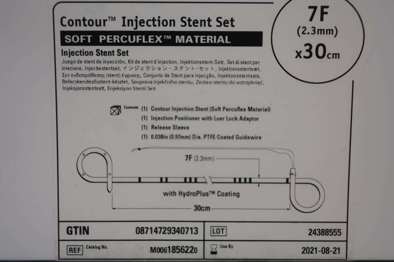 185622 - BOSTON SCIENTIFIC - Contour Injection Stent Set Soft Percuflex Material 7F/2.3mm x 30cm , (BX/1) - ( Expiry Date: 2021-08-21 )