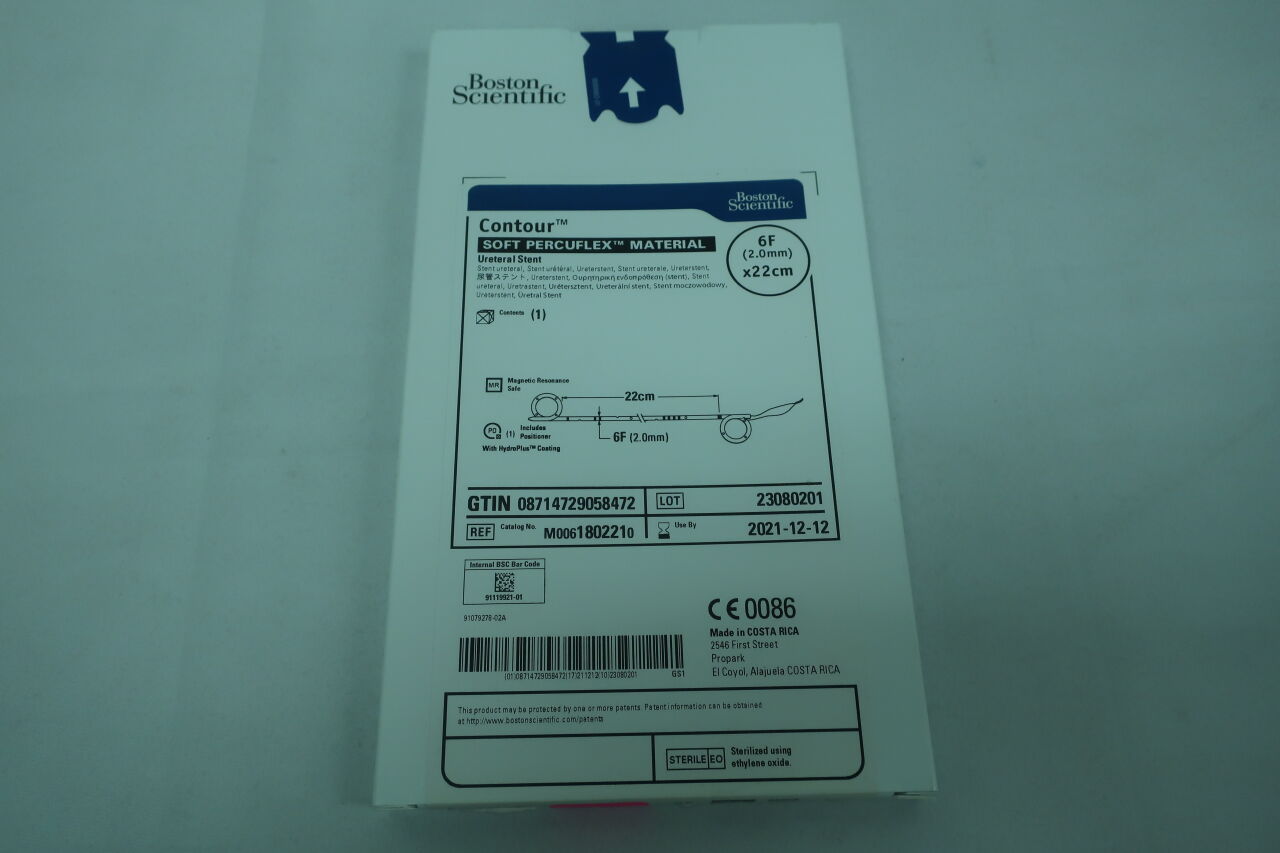 180221 - BOSTON SCIENTIFIC - Contour Ureteral Stent - Soft Percuflex Material - 6Fr x 22cm, (BX/1) - ( Expiry Date: 2021-12-12 )