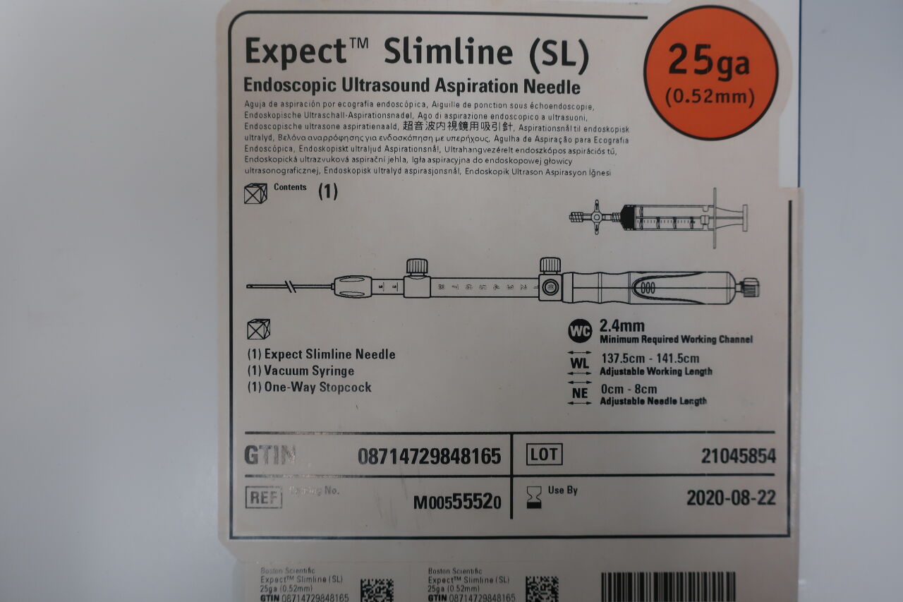 5552 - BOSTON SCIENTIFIC - Expect Slimline (SL) Endoscopic Ultrasound Aspiration Needle - 25Ga, (EA) - ( Expiry Date: 2021-01-18 )