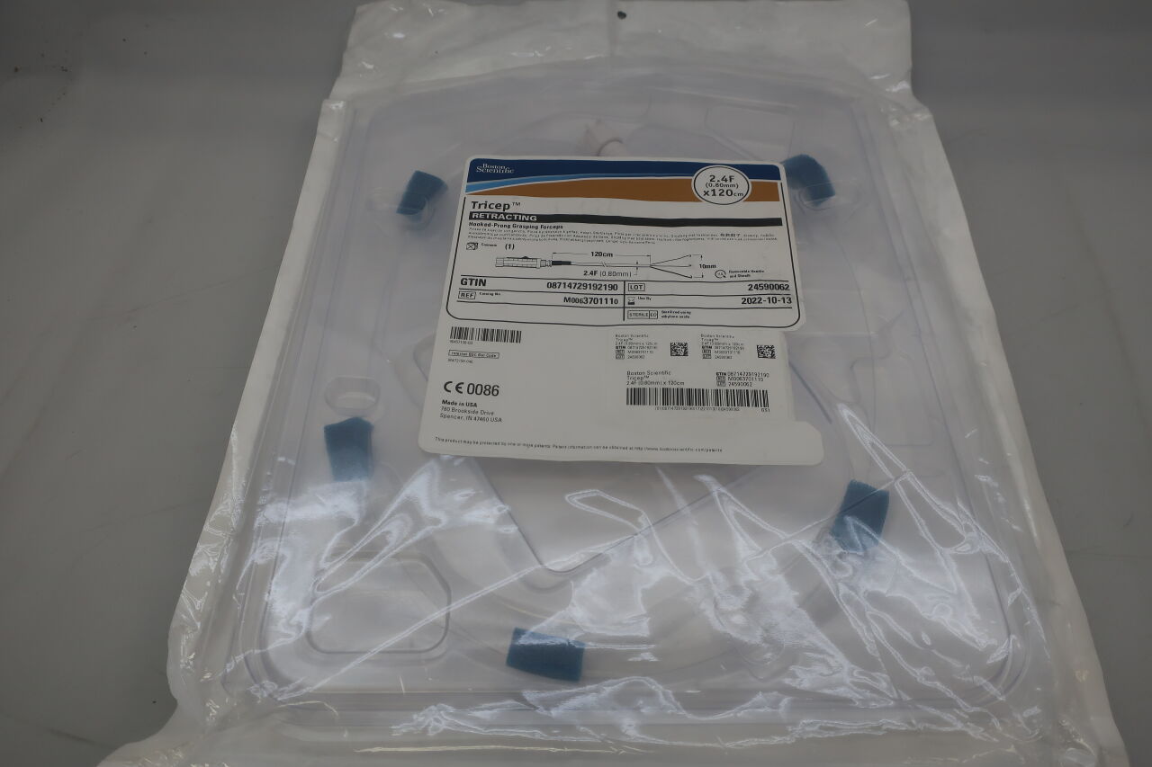 370111 - BOSTON SCIENTIFIC - Tricep Hooked-Prong Grasping Forceps - Retracting - 2.4Fr x 120cm, (EA) - ( Expiry Date: 2022-07-18 )