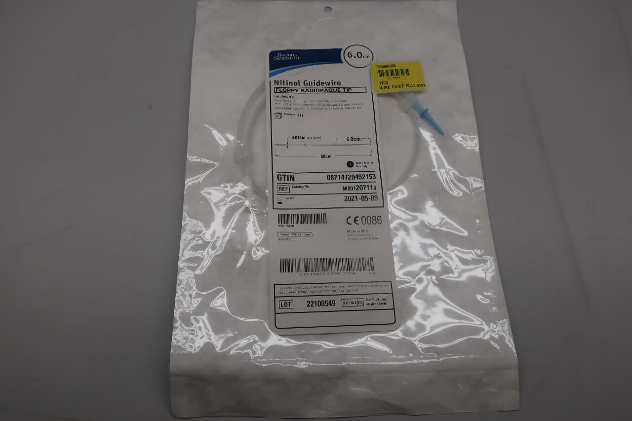 20711 - BOSTON SCIENTIFIC - Nitinol Guidewire - Floppy Radiopaque Tip - 6.0cm, (EA) - ( Expiry Date: 2021-05-09 )