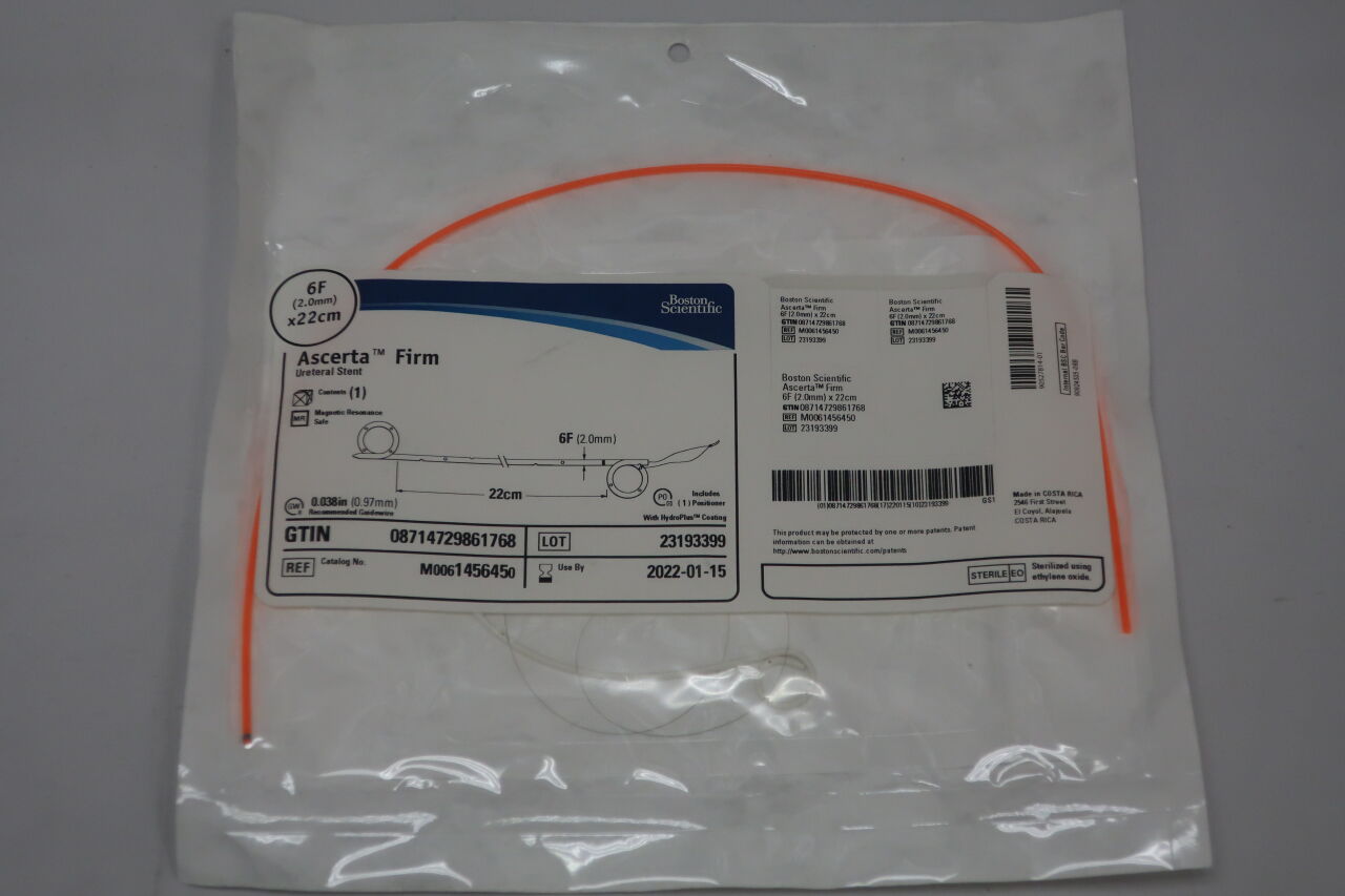 145645 - BOSTON SCIENTIFIC - Ascerta Firm Ureteral Stent 6F x 22cm, () - ( Expiry Date: 2022-01-15 )