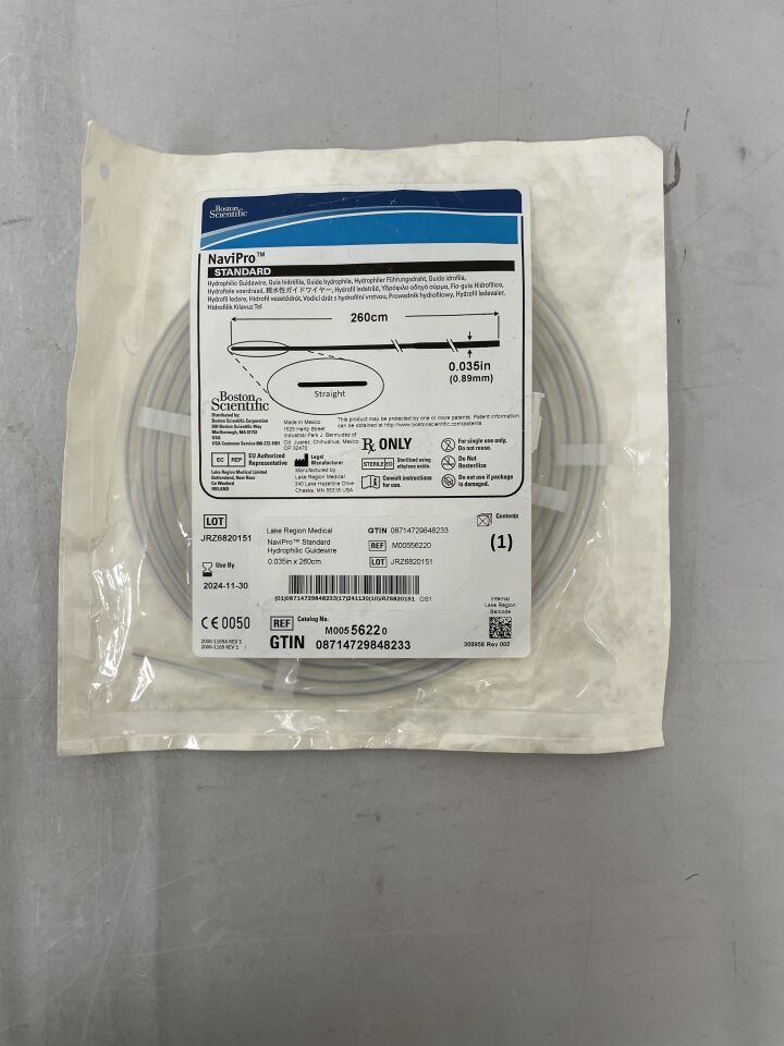 5622 - BOSTON SCIENTIFIC - NaviPro Hydrophilic Guidewire - Standard, Straight - .035" x 260cm, () - ( Expiry Date: 2023-08-31 )