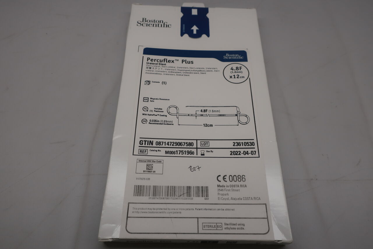 175196 - BOSTON SCIENTIFIC - percuflex plus ureteral stent - 4.8fr x 10cm, (EA) - ( Expiry Date: 2023-02-26 )