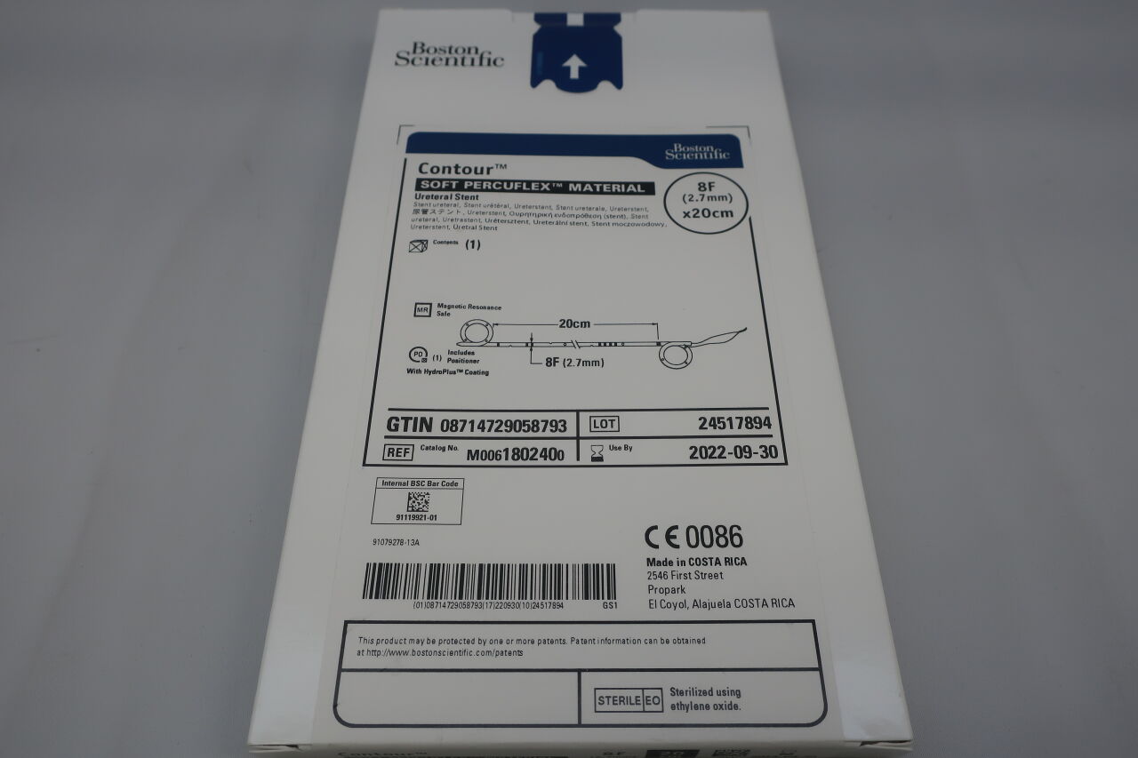 180240 - BOSTON SCIENTIFIC - contour percuflex material ureteral stnt 8f x 20cm, () - ( Expiry Date: 2022-07-03 )