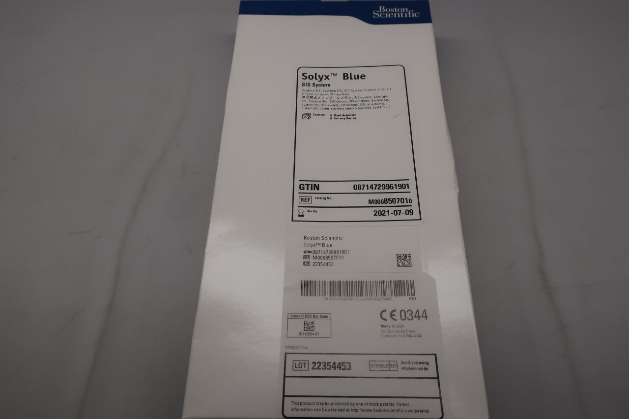 850701 - BOSTON SCIENTIFIC - solyx blue sis system, () - ( Expiry Date: 2021-07-12 )