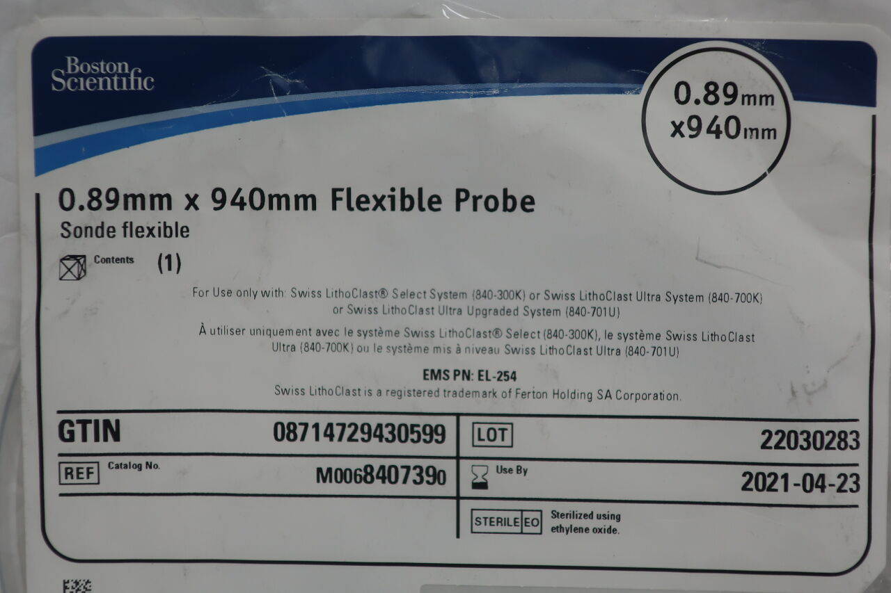 840739 - BOSTON SCIENTIFIC - flexible probe, 0.89mm x 940mm, () - ( Expiry Date: 2023-06-15 )