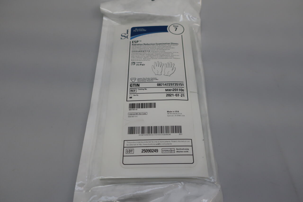 20110 - BOSTON SCIENTIFIC - esp radiation reduction examination gloves size 7, () - ( Expiry Date: 2021-07-21 )