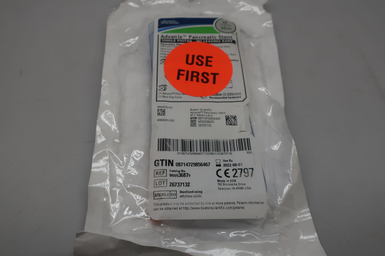 3687 - BOSTON SCIENTIFIC - advanix panc stent pigtail 4frx3cm, () - ( Expiry Date: 2023-08-01 )