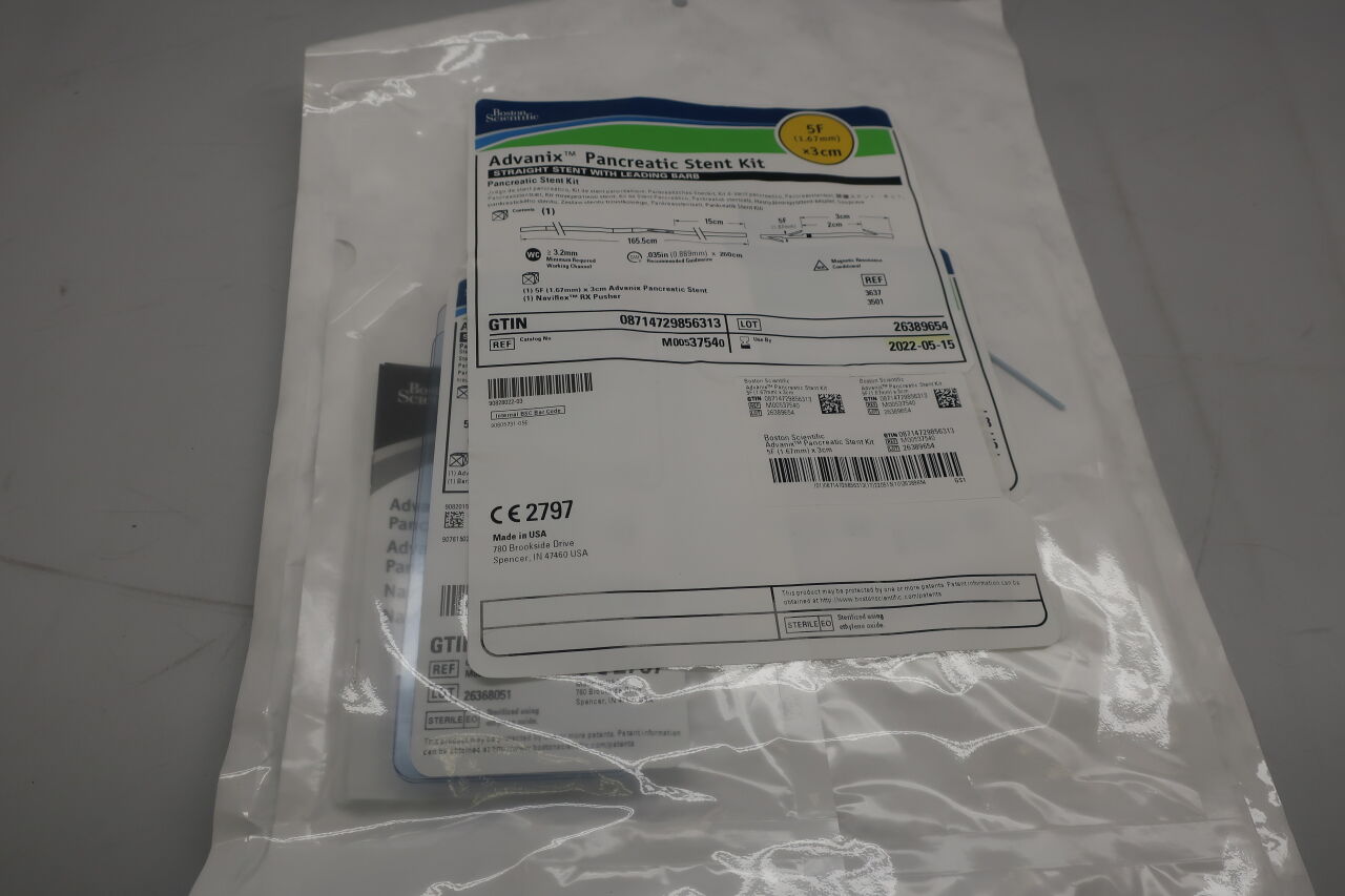 3754 - BOSTON SCIENTIFIC - Advanix Pancreatic Stent Straight w/ Leading Barb, 5F x 3cm
, () - ( Expiry Date: 2022-05-15 )