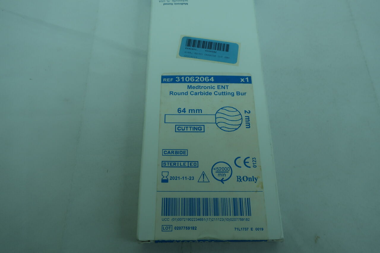 31062064 - MEDTRONIC - ENT Round Carbide Cutting Bur 64mm, (BX/1) - ( Expiry Date: 2021-11-23 )