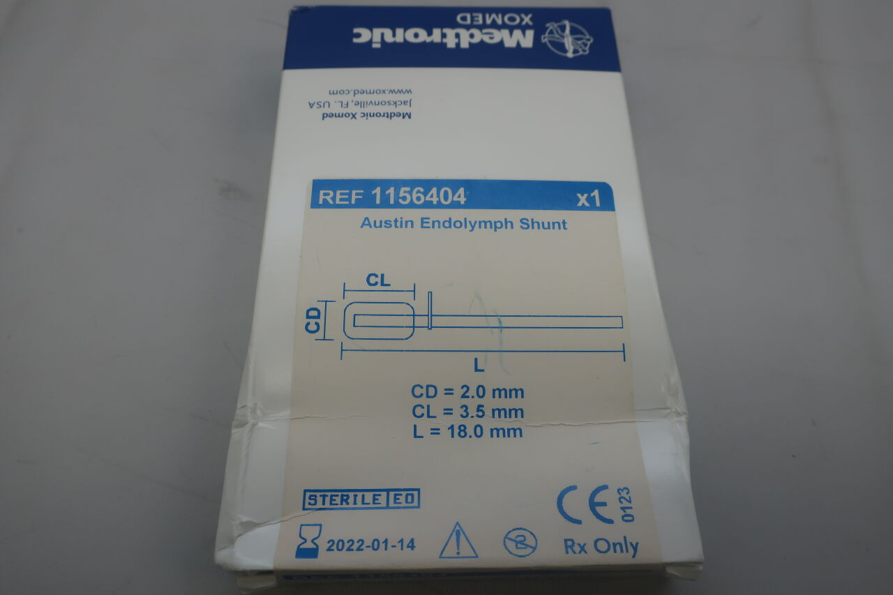 1156404 - MEDTRONIC - Austin Endolymph Shunt 2mm x 3.5mm Chamber, 18mm Length, (BX/1) - ( Expiry Date: 2022-01-14 )