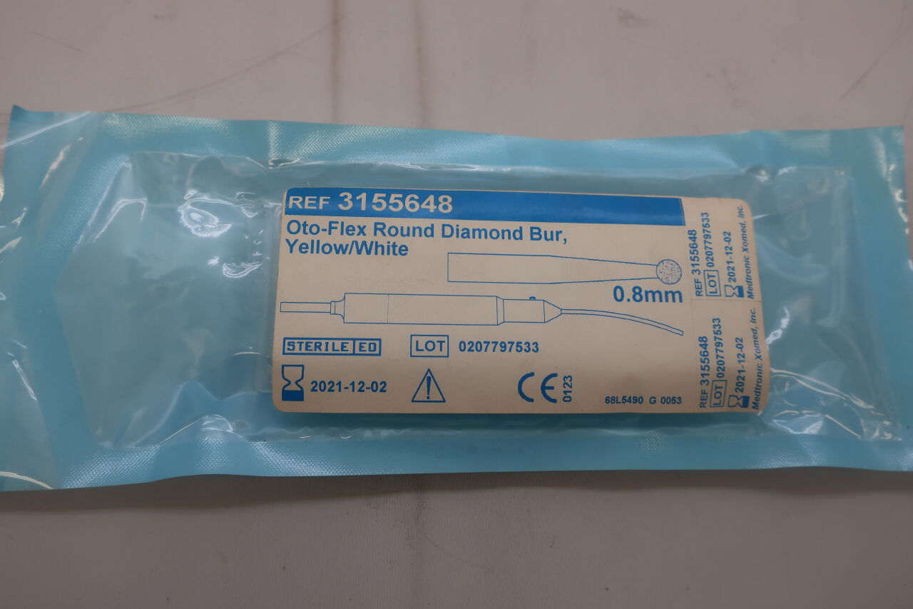 3155648 - MEDTRONIC - Skeeter Carbide Diamond Oto-Flex Burr, Yellow/White, 0.8 dia. x 98 mm Length, () - ( Expiry Date: 2021-12-02 )