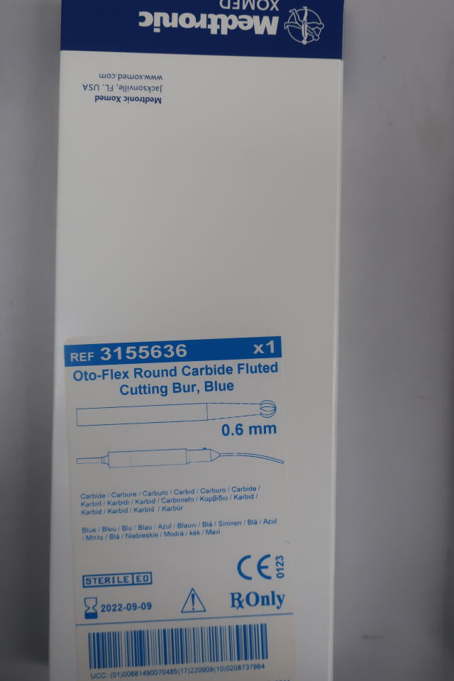 3155636 - MEDTRONIC - Skeeter Carbide Fluted Oto-Flex Burr, Blue, 0.6 dia. x 98 mm Length, (BX/1) - ( Expiry Date: 2023-08-18 )