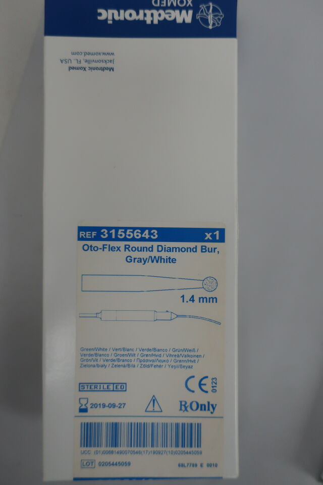 3155643 - MEDTRONIC - Skeeter Carbide Diamond Oto-Flex Burr, Gray/White, 1.4 dia. x 98 mm Length, (BX/1) - ( Expiry Date: 2019-09-27 )