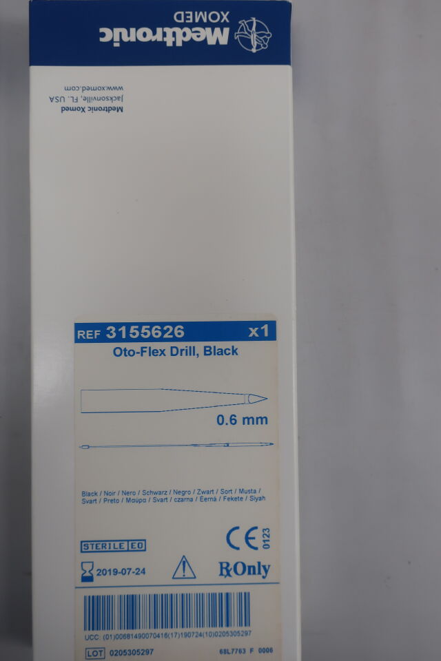 3155626 - MEDTRONIC - OTO-Flex Drill, Black: 0.60mm, (BX/1) - ( Expiry Date: 2019-07-24 )