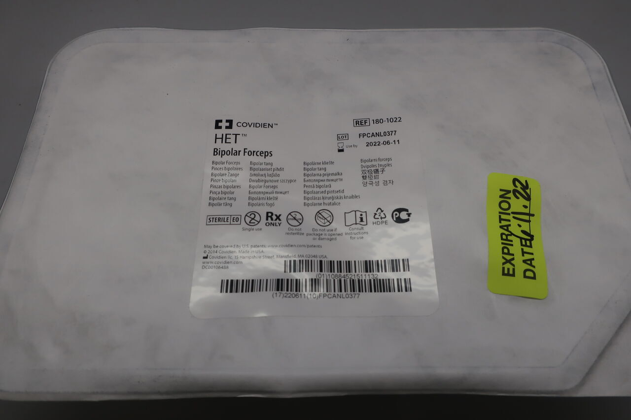 180-1022 - COVIDIEN - HET Bipolar Forceps, () - ( Expiry Date: 2022-11-09 )