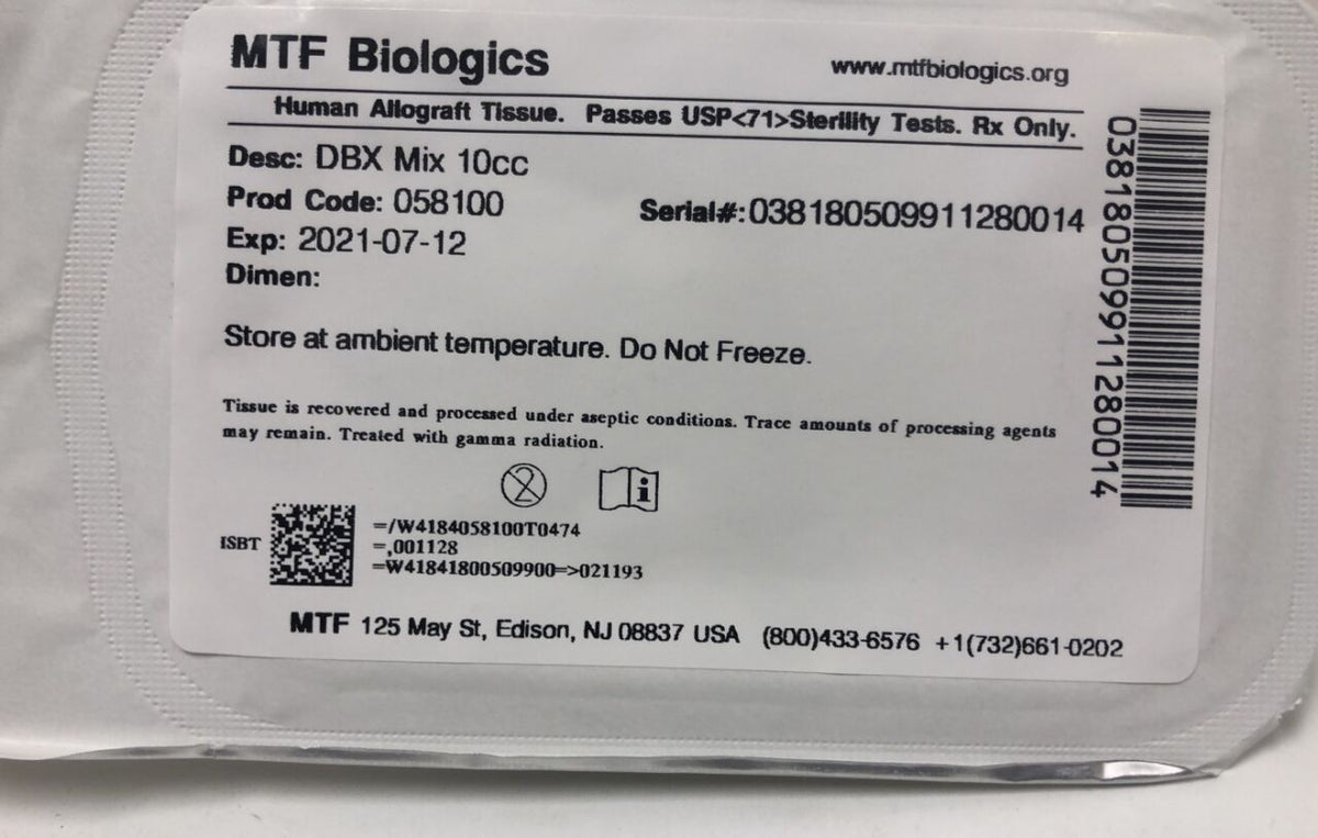 058100 - DEPUY - DBX Mix 10cc, (EA)