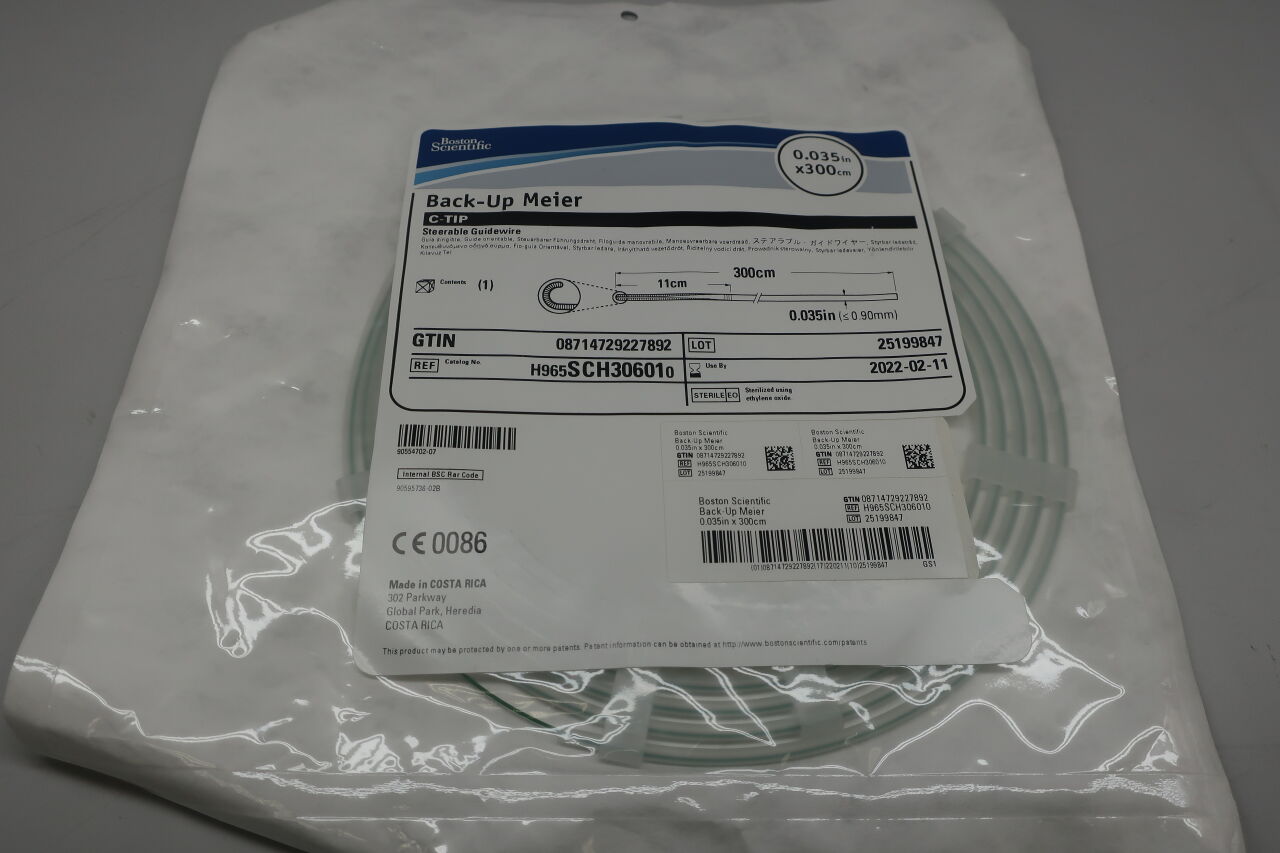 SCH30601 - BOSTON SCIENTIFIC - Back-Up Meier C-Tip Steerable Guidewire 0.035" X 300cm, (EA) - ( Expiry Date: 2023-09-16 )