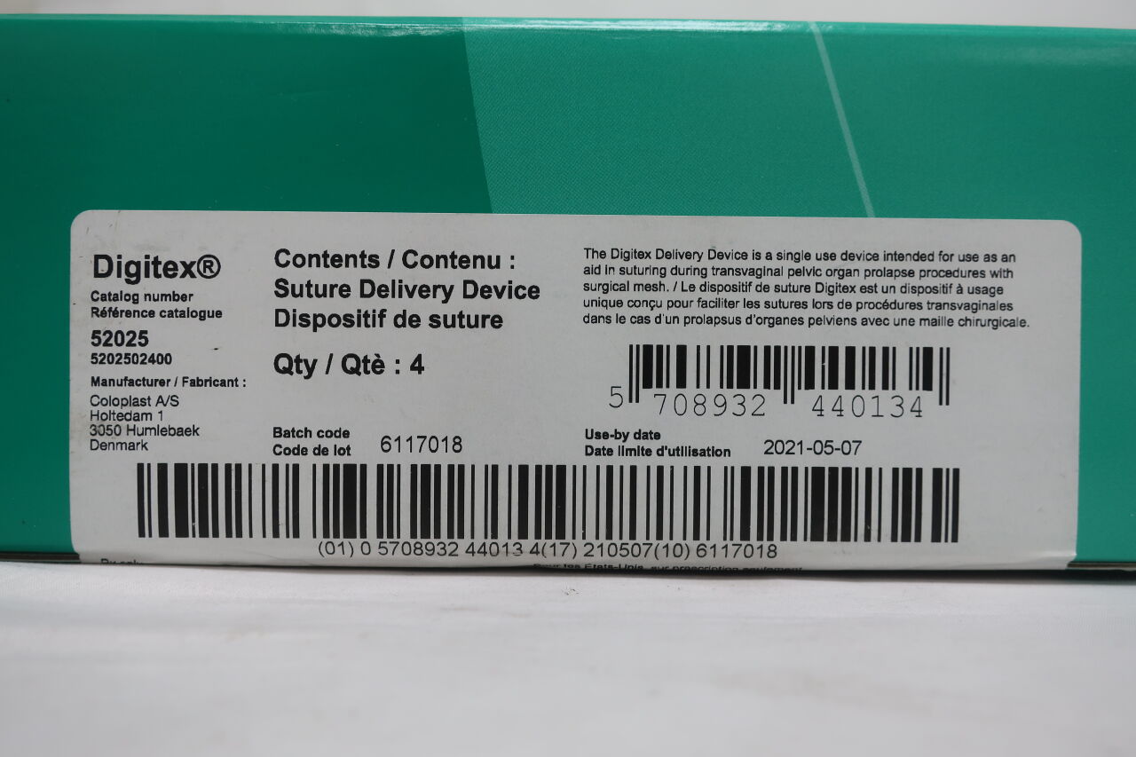 52025 - COLOPLAST - Digitex Suture Delivery Device, (BX/4) - ( Expiry Date: 2021-05-07 )