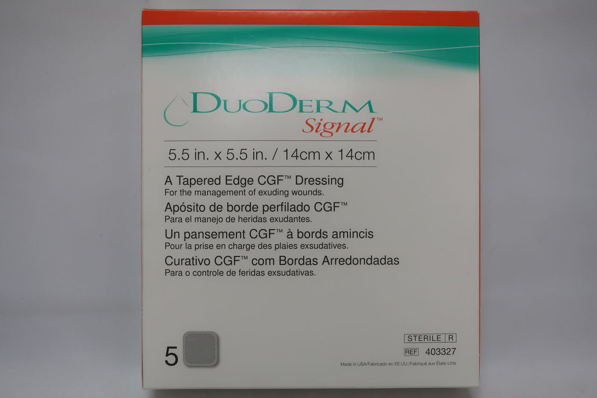 403327 - CONVATEC - DuoDerm Signal a Tapered Edge CGF Dressing 5.5" x 5.5" / 14cm x 14cm, (BX/1)