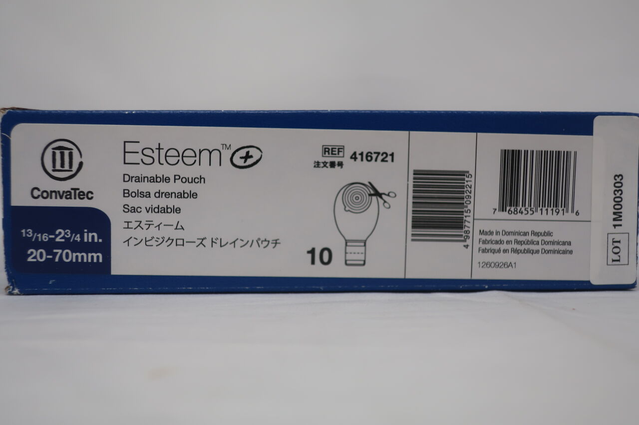 416721 - CONVATEC - Esteem Drainable Pouch 13/16-2 3/4" x 20-70mm , (BX/5) - ( Expiry Date: 2021-01-01 )