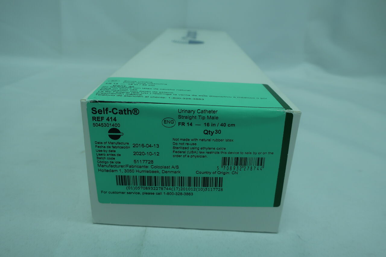 414 - COLOPLAST - Self-Cath Urinary Cath. Straight Tip 14Fr/Ch x 16", (BX/10) - ( Expiry Date: 2020-10-12 )