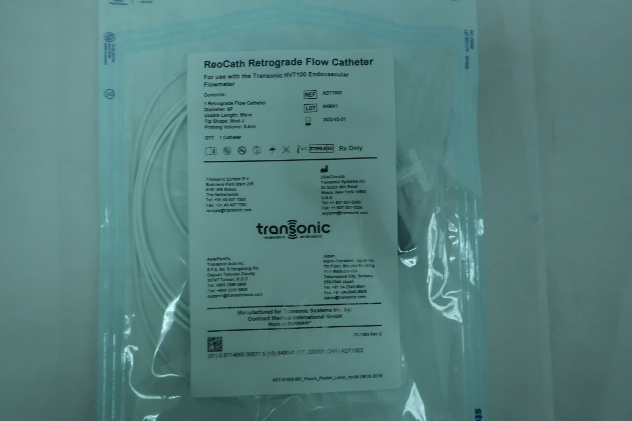 ADT1002 - TRANSONIC SYSTEMS - ReoCath Retrograde Flow Catheter, (EA) - ( Expiry Date: 2022-03-31 )