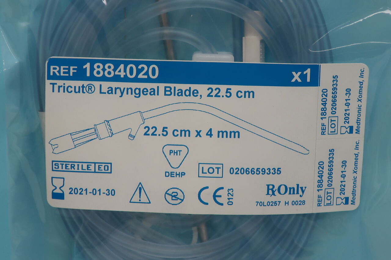 1884020 - MEDTRONIC - Tricut Non-Rotatable Straight-Tip Laryngeal Blade, 4 mm dia. x 22.5 cm Length, (EA) - ( Expiry Date: 2021-01-30 )