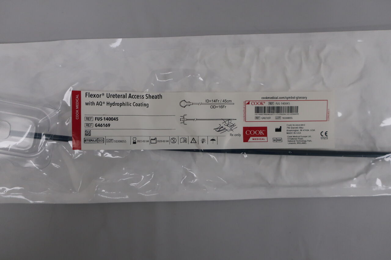 G46169 - COOK - Flexor Ureteral Access Sheath with AQ Hydrophilic Coating - FUS-140045 - 14Fr x 45cm, (EA) - ( Expiry Date: 2023-02-04 )