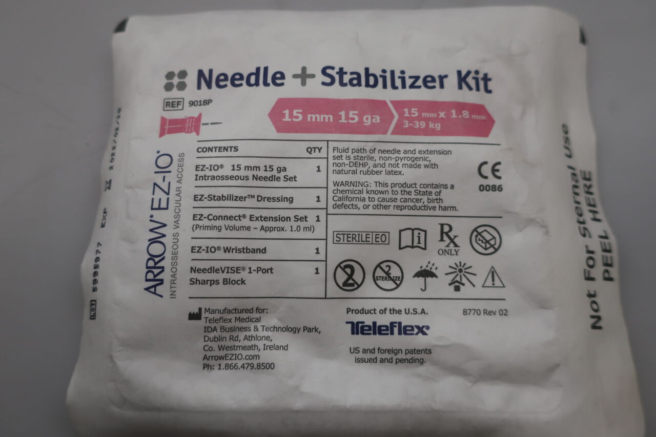9018 - TELEFLEX - Arrow Ez-Oi Intraosseous Vascular Access Needle Set , () - ( Expiry Date: 2020-06-30 )
