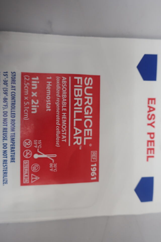 1961 - ETHICON - Surgicel Original Absorbable Hemostat, 1 x 2 in., () - ( Expiry Date: 2022-04-30 )