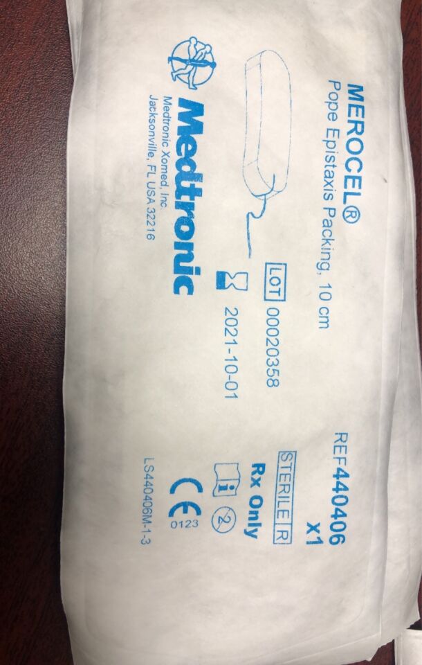 440406 - MEDTRONIC - merocel pope epistaxis packing w/string 10cm x 1.5cm x 2.5cm, () - ( Expiry Date: 2022-03-04 )