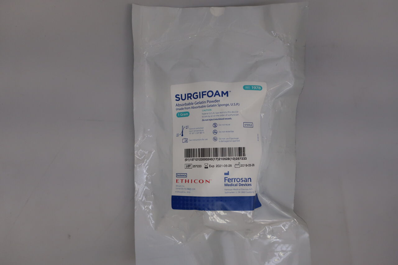 1978 - ETHICON - Surgifoam Absorbable Gelatin Powder, 1g
, () - ( Expiry Date: 2021-10-24 )