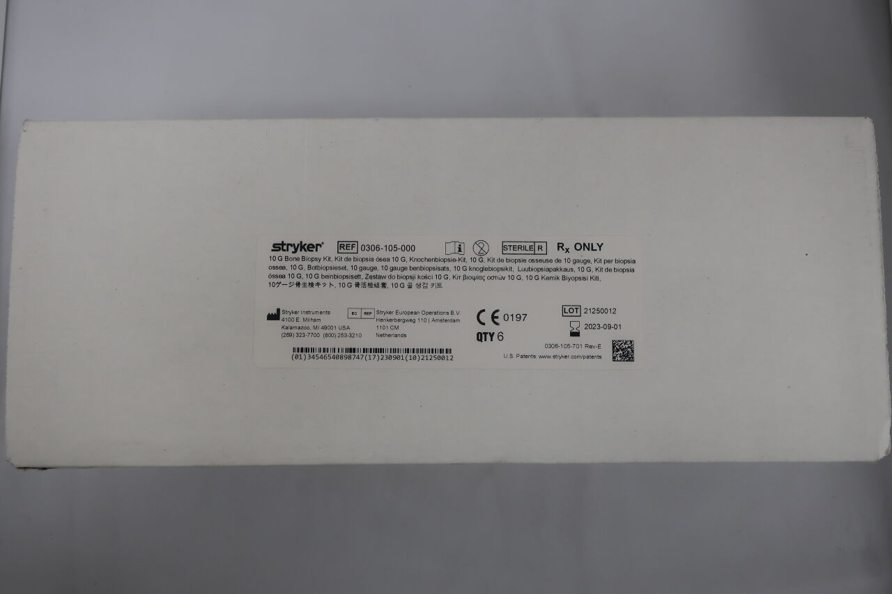 0306-105-000 - STRYKER - 10G x 5" Bone Biopsy Kit, () - ( Expiry Date: 2023-09-01 )