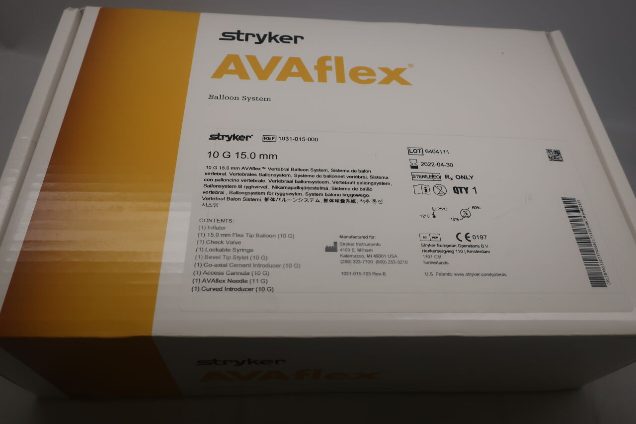 1031-015-000 - STRYKER - AVAflex Vertebral Balloon System w/Inflator 11G x 15mm, (BX/1) - ( Expiry Date: 2022-04-30 )