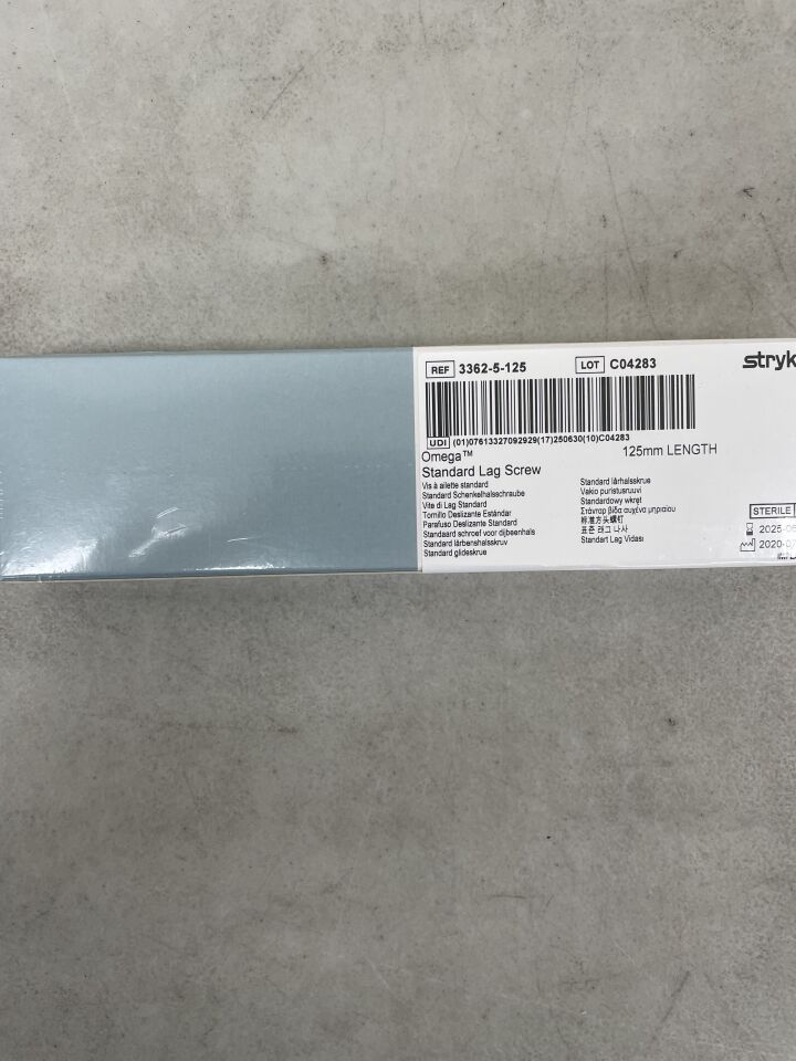 3362-5-125 - STRYKER - Omega + Plus Standard Lag Screw 13mm x 125mm, () - ( Expiry Date: 2020-12-31 )