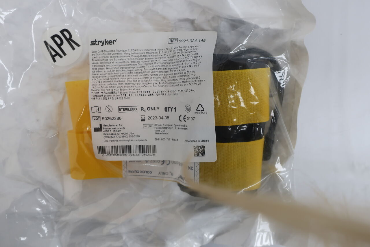 5921-024-145 - STRYKER - Color Cuff Tourniquet Double Bladder, Single Port, Quick 2, (EA) - ( Expiry Date: 2023-04-08 )